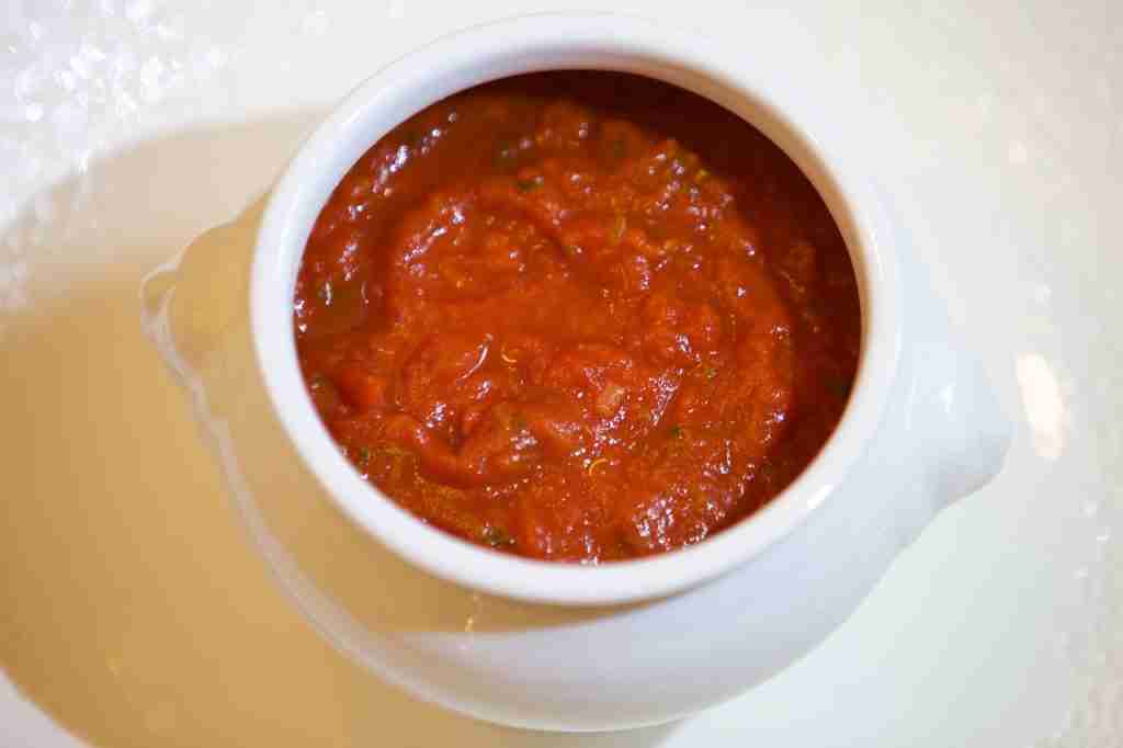a pot of homemade tomato sauce